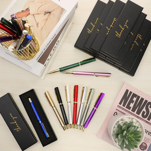 PerKoop 50 Set Employee Thank You Gift | Inspirational Ballpoint Pens with Boxes for Team Coworker Teacher Gifts