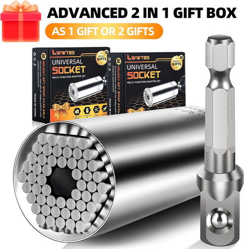Super Universal Socket Tools, Gifts for Men Dad Husband, Universal Socket Power Drill Adapter, Cool Gadgets for