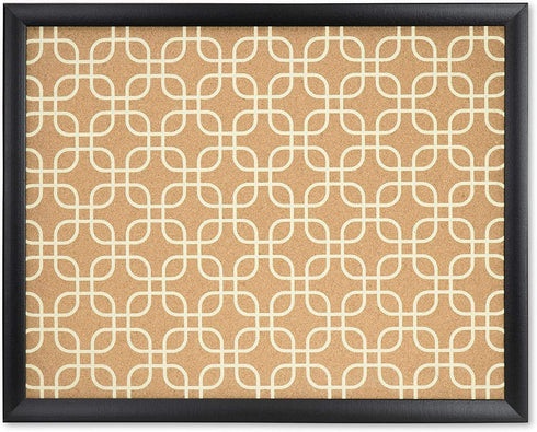 U Brands 16 x 20 Inches Cork Bulletin Board - Black Wood Frame Square Fashion Design Print (305U00-01)
