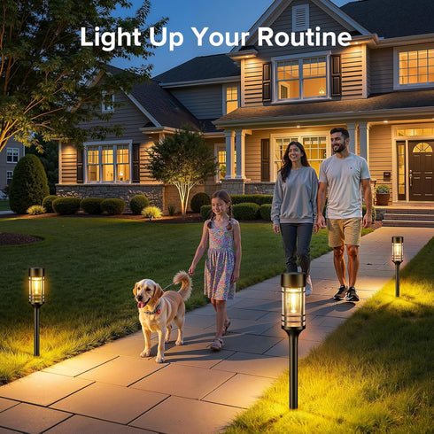 4 Pack IP65, LETMY Solar Pathway Lights Outdoor, Solar Lights Outdoor Waterproof Bright Garden Light for Yard Walkway