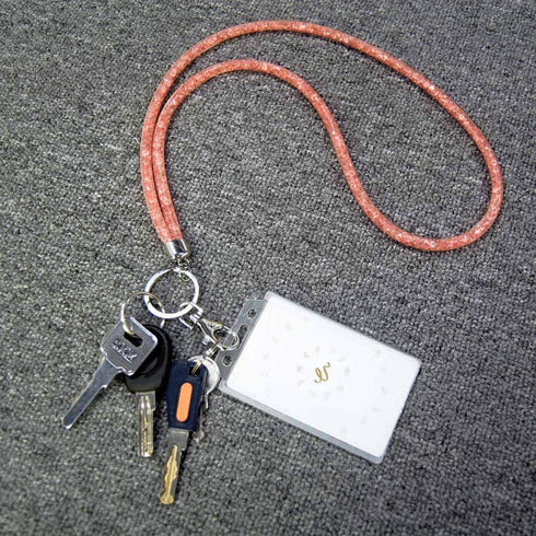 Bling Crystal Lanyard Strap with Metal Clasp & Keyring - Rhinestone ID Badge Lanyards for Women - 3 Pack