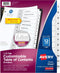 Avery 12 Tab Dividers for 3 Ring Binders, Customizable Table of Contents, 1 Set, Classic White Tabs (11140)