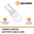SELTERM 2pcs 4/0 AWG 5/16" Stud Tinned Copper Wire Lugs, Battery Lugs, Ring Terminals, UL Marine Grade