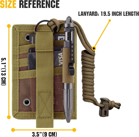 IronSeals Tactical ID Card Holder, Detachable Quick Rip-Away Badge Holder with Key Ring & Adjustable Neck Lanyard