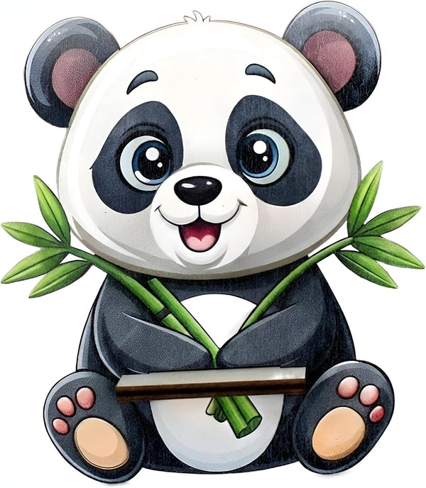 Panda Eyeglass Holder, Funny Animal Decorative Eyeglass Organizer Stand with Bamboo Design,