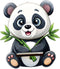 Panda Eyeglass Holder, Funny Animal Decorative Eyeglass Organizer Stand with Bamboo Design,