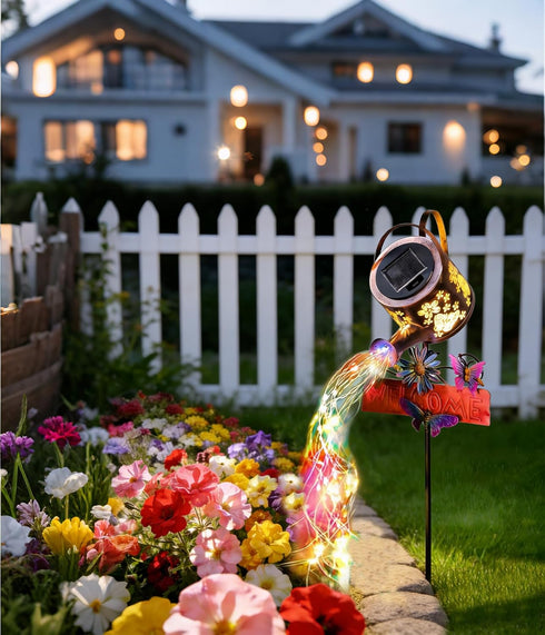 Olubfdh IP65 Solar Watering Can Lights, Solar Garden Lights Flower Bed Decor, Waterproof Outdoor Garden Decor, Garden