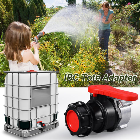 IBC Tote Valve, 2.95" Coarse Thread IBC Tote Adapter, DN50 Heavy Duty Drain Ball Valve Connector