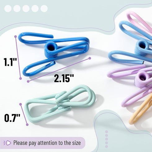 Mr. Pen 18 Pack Pastel Colors Chip Clips, 2 Inch Utility Steel PVC-Coated Bag Clips for Food Storage