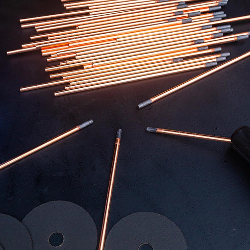 PATIKIL 20pcs 5mmx355mm Carbon Arc Air Gouging Rods, Copper Graphite Coated for Welding