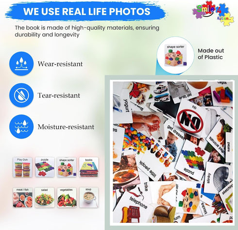 Smile4Autism 166 Loose Visual Picture Cards, Receptive and Expressive Language, Speech Articulation Therapy, ASD, ADD