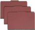 Smead Pressboard Classification File Folder with SafeSHIELD Fasteners, 1 Divider, 2" Expansion, Legal Size, Red, 10 per
