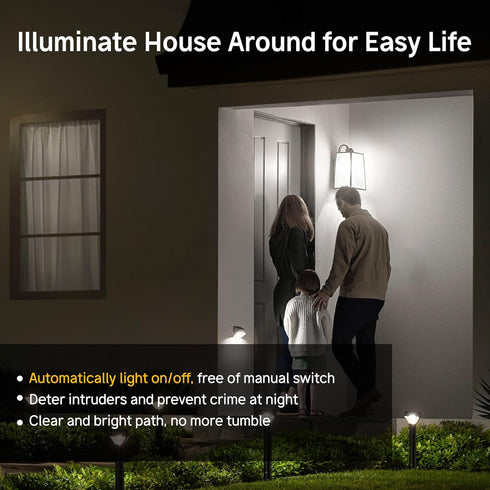 4 Pack Dusk to Dawn LED Outdoor Light Bulbs, 40W Equivalent, A19 Automatic On/Off Sensor, Daylight 5000K