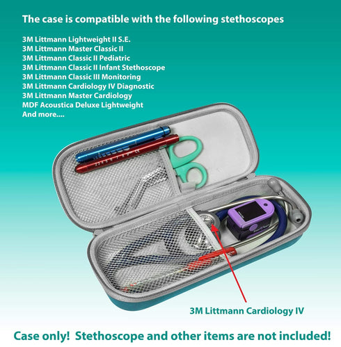 ButterFox Semi Hard Stethoscope Case for Classic III, Cardiology IV Diagnostic, Lightweight II S.E, and More