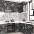 Marble Black Contact Paper, Peel and Stick Gold Wallpaper for Kitchen, Waterproof Vinyl Film for Countertop Cover