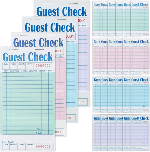 ZPARIK 24 Pack Guest Checks Books for Servers Server Note Pads, Waiter