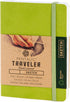 Pentalic Pocket Sketchbook, 4" x 6", 160 Pages, Olive Green Traveler Journal
