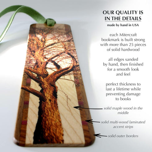 Winter Willow Tree Wooden Bookmark, Personalization Available, Made in USA