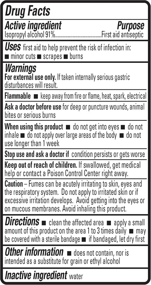91% 32 oz Pack 1 Amazon Basics Isopropyl Alcohol First Aid Antiseptic, Multipurpose Disinfectant for Minor Cuts
