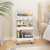 Boeeoan 3-Tier 3 Utility Cart with Wheels, Rolling Cart with Hanging Baskets, Storage Shelves, Multi-Functional