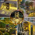 Outdoor Solar Butterfly Lantern Waterproof, Hanging Metal Garden Lantern with Warm Butterfly Projection, Decorative