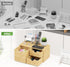 Bamboo Desk Organizer with Drawers, Mini Tabletop Storage Container for Home Office, No Assembly Required