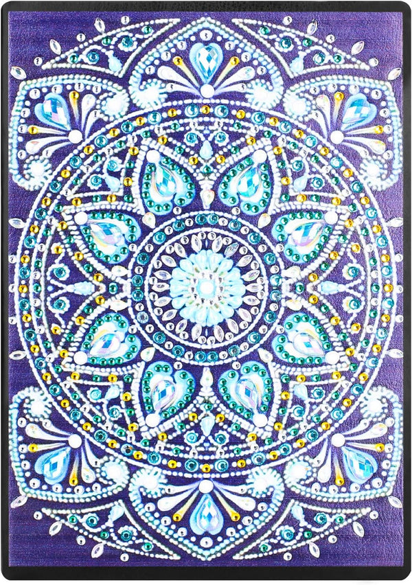 Diamond Art Painting Cover Notebook, DIY Diamond Art Diary Book, 108 Pages/54 Sheets A5 Ruled Blue