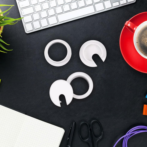 4 Packs Desk Grommet, 1-3/8 Inch Plastic Cord Cable Hole Cover for Computer Table Wire Organizer