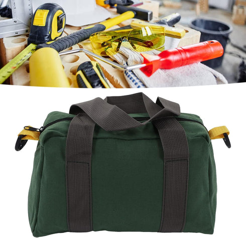 Wide Mouth Tool Bag, Portable Tool Tote Bag Storage Handbag Waterproof High Capacity Tool Storage Bag for Vehicle Maintenance Carpentry Technicians (12 Inch)