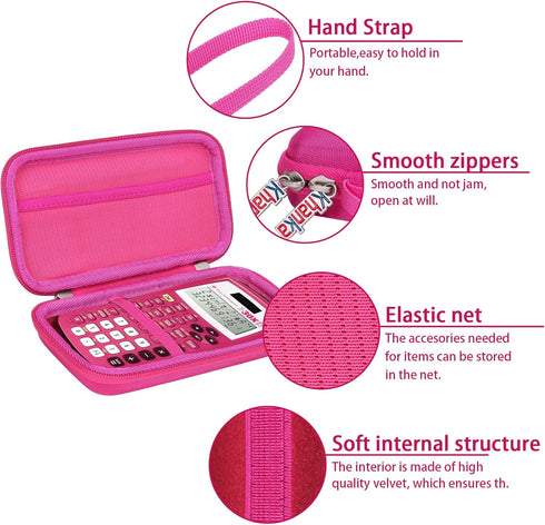 Khanka Hard Travel Case for Texas Instruments TI-30XIIS Scientific Calculator, Replacement Case Only (Pink)