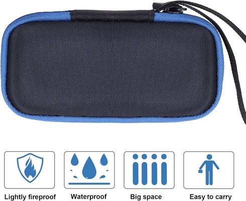 co2CREA Hard Case for Bosch GLM 20 Compact Blaze 65' Distance Measure (Black Case + Inside Blue + Blue Zipper)