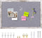 Gray Felt Cork Board Bulletin Board - Decorative Hanging Cork Boards with White Rustic Wood Frame