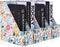 SUIN 4 Pack Foldable Magazine Holder, Seamless Floral Designed File-Boxes Desk File Organizer for Office, Home, School