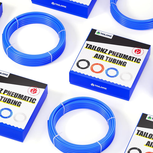 TAILONZ PNEUMATIC Blue 6mm OD 4mm ID Polyurethane PU Air Hose Pipe Tube Kit, 10 Meter