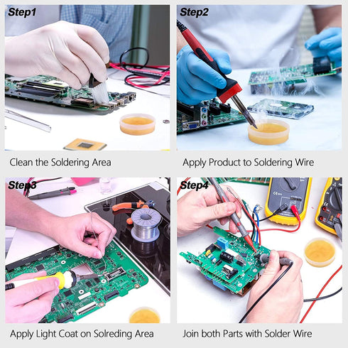 4 Jar Solder Flux, Rosin Soldering Flux Paste for Lead-Free Electronics Soldering DIY (1.2oz/35g in a Jar)