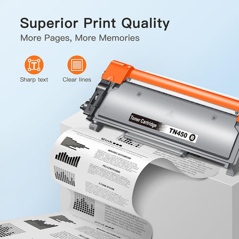 E-Z Ink Compatible Toner Cartridge for Brother TN450 TN420, 4 Black for HL-2270DW, MFC-7360N, and more