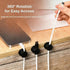 6PC 360 Rotatable Spring Cable Management, Cord Organizer Holder for Desk, Strong Adhesive Cable Clips Desk