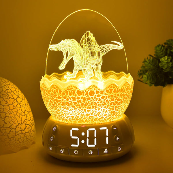 MTDYHY Upgraded Dinosaur Egg Alarm Clock/Digital Clock with Night Light, 20 Soothing Sound