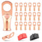 RED WOLF 4 AWG 3/8"(M10) 20 PCS Wire Lugs Ring Terminal Connectors, 4 Gauge Battery Cable Copper Connector Ends with