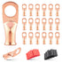 RED WOLF 4 AWG 3/8"(M10) 20 PCS Wire Lugs Ring Terminal Connectors, 4 Gauge Battery Cable Copper Connector Ends with