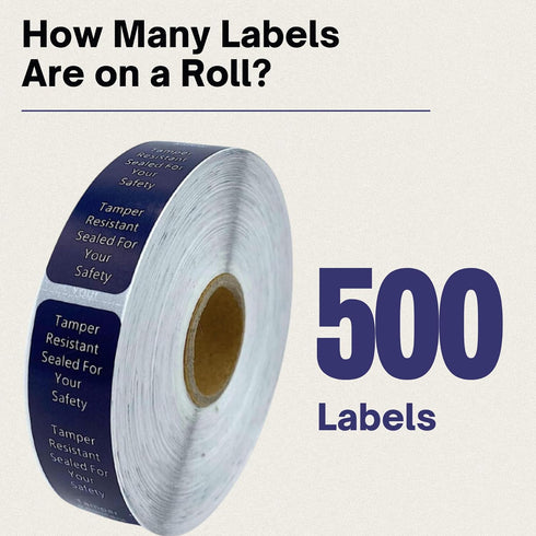 Tamper Evident Tape, 500 Tamper Proof Stickers for Increased Security During Delivery, Navy Blue Safe Food Seal
