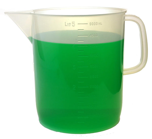 EISCO Measuring Jug, 5000mL (5 Liter) - Polypropylene Plastic, Chemical Resistant, Autoclavable, Large Measuring Cup