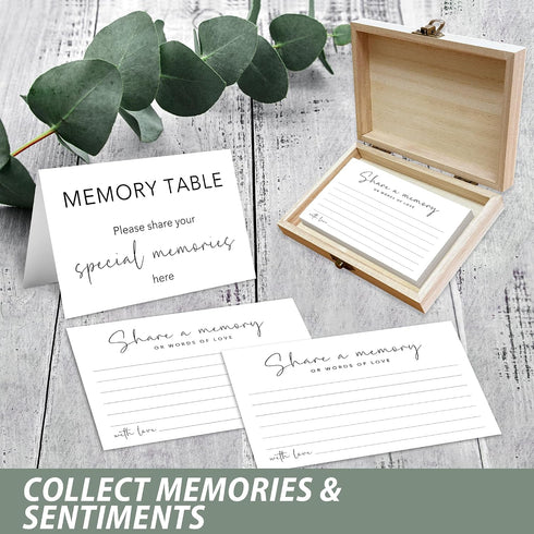 50 -A10 Share A Memory Cards For Celebration of Life Decorations, Psc Share A Memory Box For Funeral Memorial