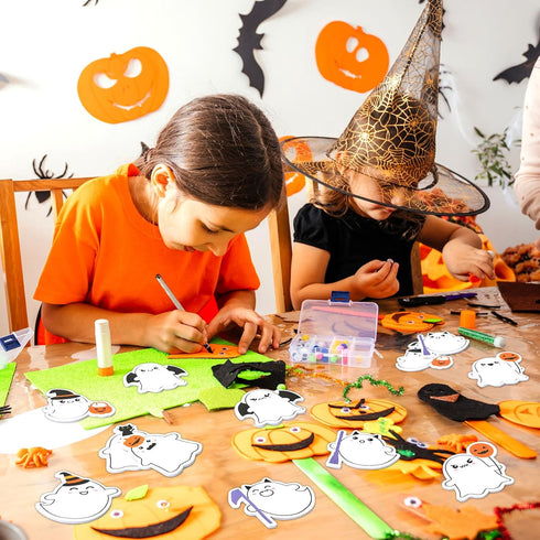 Whaline 24 Packs Halloween Sticky Notes, Cute Boo Ghost Notepads, 12 Designs Trick or Treat Memo Pads