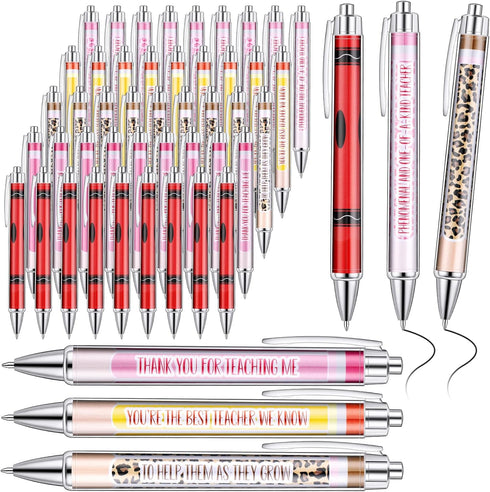 Jutom 50 Pcs Teacher Appreciation Gifts, Inspirational Ballpoint Pens for Teacher School Office Supplies (Classic)
