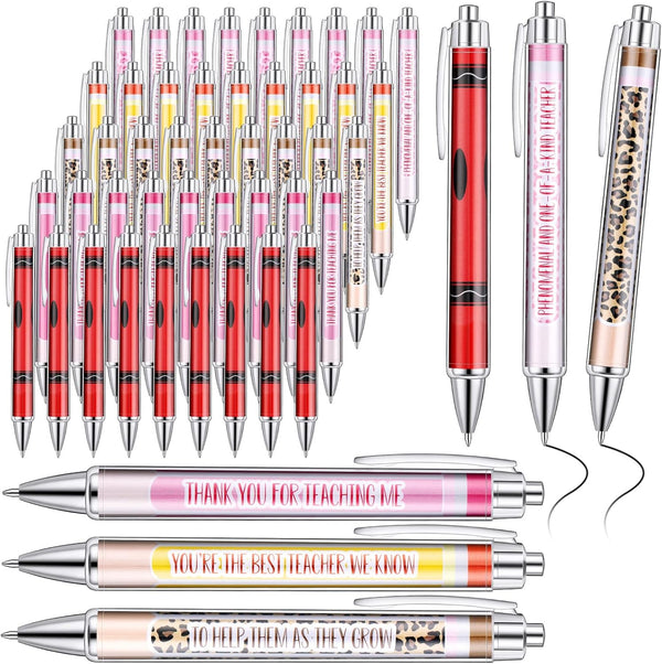 Jutom 50 Pcs Teacher Appreciation Gifts, Inspirational Ballpoint Pens for Teacher School Office Supplies (Classic)