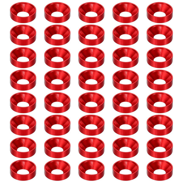 PATIKIL M8 Finish Countersunk Washer, 40pcs Anodized Aluminum Alloy Flat Cup Head Screw Gasket for DIY Models