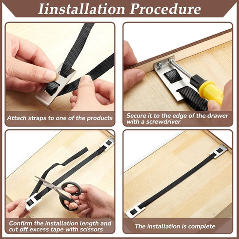 6 Set Drawer Repair Kit with Support Brackets and Screws for Reinforcing Broken Sagging Wood Drawers