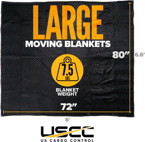 95 lb/Dozen, 80"x72" MBSUPREME95 US Cargo Control Machine Washable Large Heavy Duty Moving Blanket, Supreme Mover