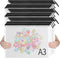 SUNEE 18pcs Plastic Mesh Zipper Pouch, Extra Large A3 Water-Resistant Zip Bag for School Office Supplies, Organizing